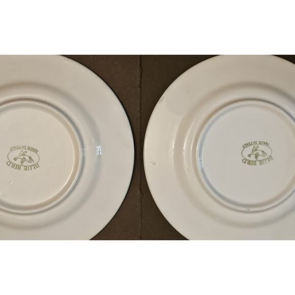 Blue Bird Pair Dessert Salad Plates Italian HTF A+ Condition - Picture 6 of 7